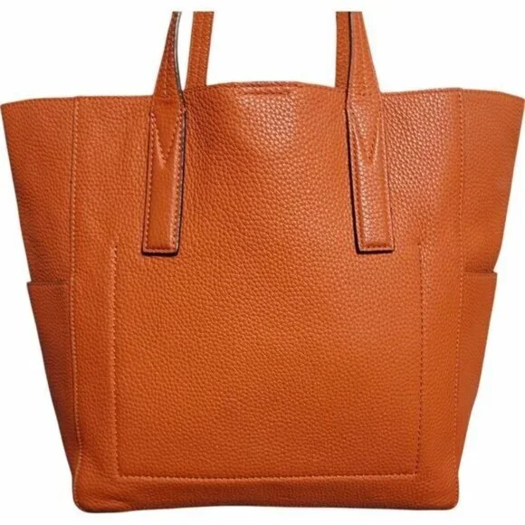 Michael Kors‎ Junie MD Leather Tote Travel Shoulder Handbag Burnt Orange Pebbled - Picture 4 of 16